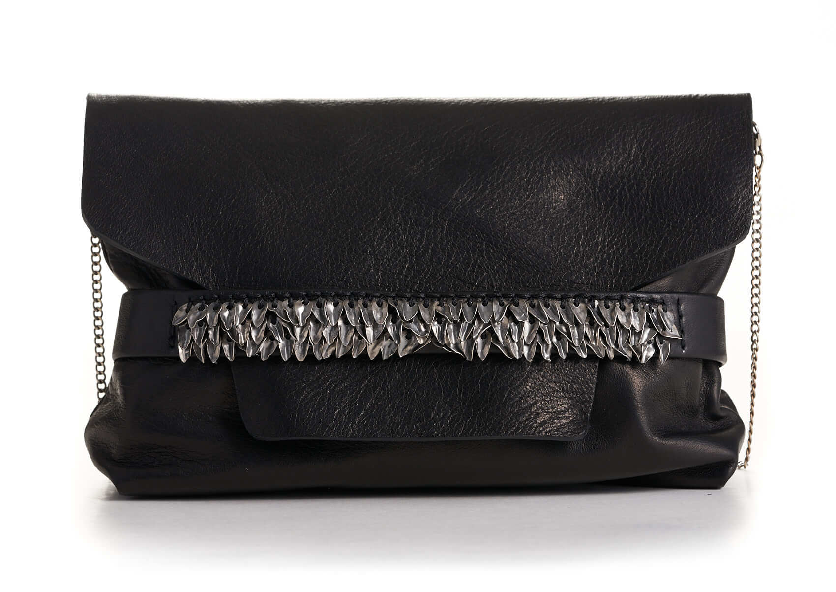 daniele basta leather and silver bags - FRONT